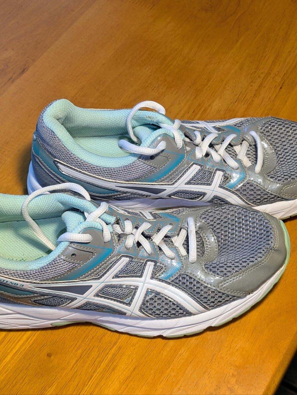 Asics Gel-Contend 3 T5G5Q Grey Green Women's Running Shoes 9.5D Sneakers Sports - Picture 2 of 16